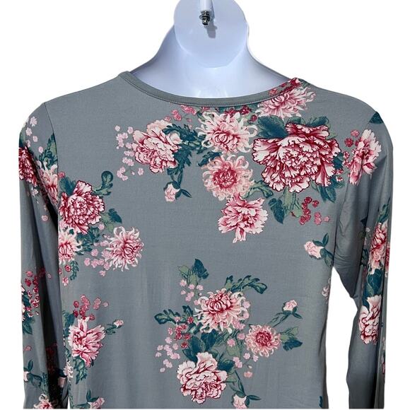 FLORA NIKROOZ WOMENS SIZE MEDIUM JADE SLEEP SHIRT NIGHTGOWN FLORAL PRINT GRAY - Picture 7 of 12
